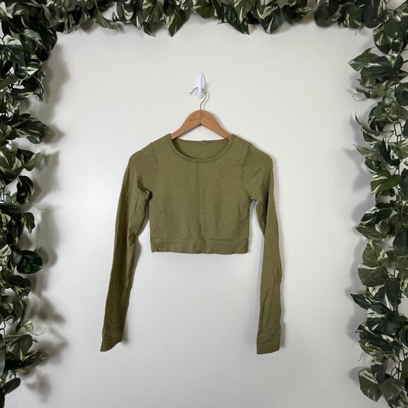 Lululemon Athletic Ebb To Street Long Sleeve Shirt Bronzed Green Women’s Size 4 - Picture 1 of 8